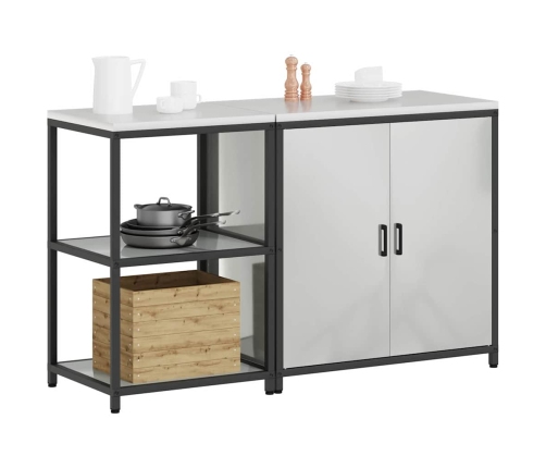 Virtuves Glabāšanas Komplekts 2 Pcs Sudrabs 150 X 50 X 92 Cm Vidaxl