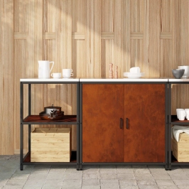 Virtuves Glabāšanas Komplekts 2 Pcs Rūsa 150 X 50 X 92 Cm Vidaxl