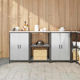 Virtuves Glabāšanas Komplekts 3 Pcs Sudrabs 180 X 50 X 92 Cm Vidaxl