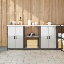 Virtuves Glabāšanas Komplekts 3 Pcs Sudrabs 180 X 50 X 92 Cm Vidaxl