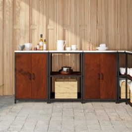 Virtuves Glabāšanas Komplekts 3 Pcs Rūsa 180 X 50 X 92 Cm Vidaxl