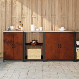 Virtuves Uzglabāšanas Komplekts 3 Pcs Rūsa 210 X 50 X 92 Cm Vidaxl