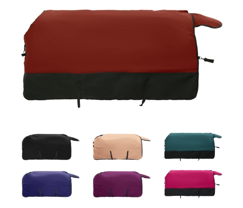 Zirgu Sega Tumši Zaļa Un Melna 155 Cm Poliesters Vidaxl