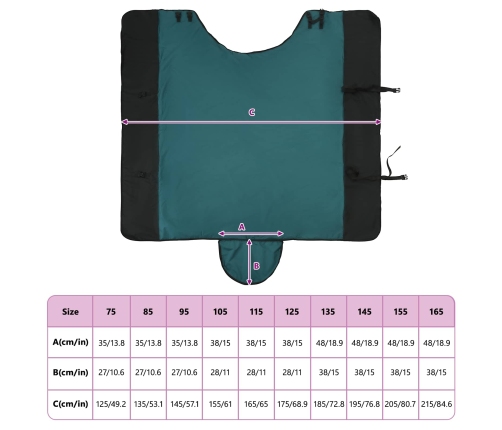 Zirgu Sega Tumši Zaļa Un Melna 135 Cm Poliesters Vidaxl