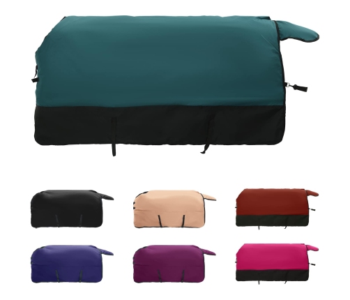 Zirgu Sega Tumši Zaļa Un Melna 165 Cm Poliesters Vidaxl