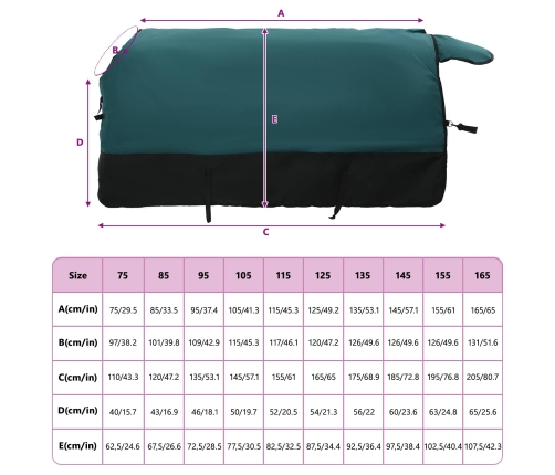 Zirgu Sega Tumši Zaļa Un Melna 165 Cm Poliesters Vidaxl