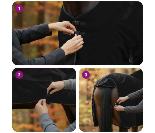 Zirgu Sega Tumši Zaļa Un Melna 135 Cm Poliesters Vidaxl