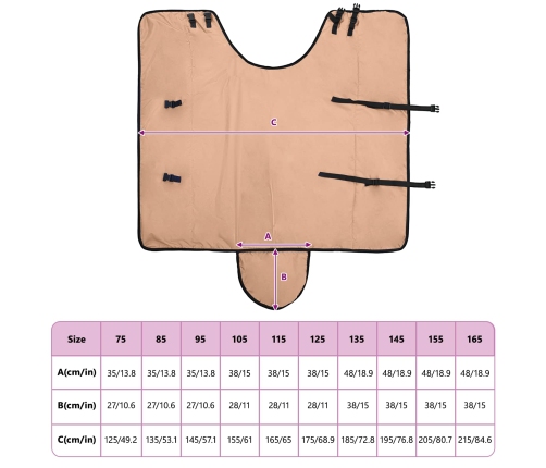 Zirgu Sega Kapučīno 75 Cm Poliesters Vidaxl