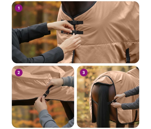 Zirgu Sega Kapučīno 125 Cm Poliesters Vidaxl