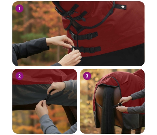 Zirgu Sega Tumši Zaļa Un Melna 145 Cm Poliesters Vidaxl