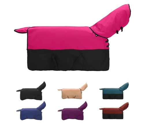 Zirgu Sega Rožains Un Melns 105 Cm Poliesters Vidaxl