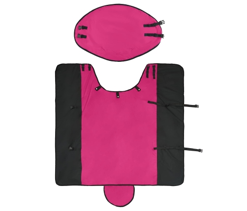 Zirgu Sega Rožains Un Melns 125 Cm Poliesters Vidaxl