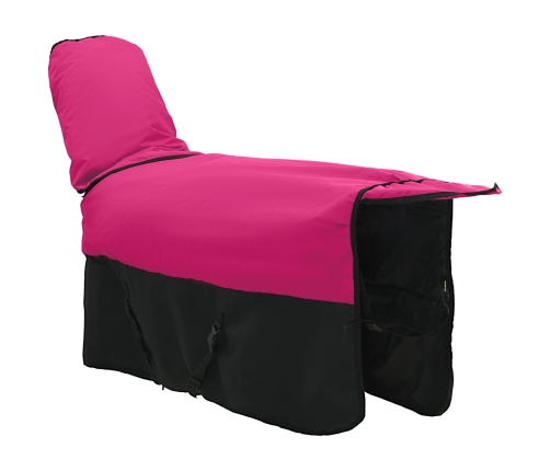 Zirgu Sega Rožains Un Melns 155 Cm Poliesters Vidaxl