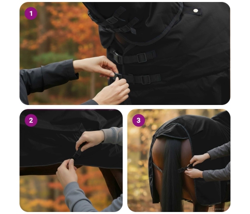 Zirgu Sega Tumši Zaļa Un Melna 155 Cm Poliesters Vidaxl