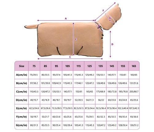 Zirgu Sega Kapučīno 75 Cm Poliesters Vidaxl