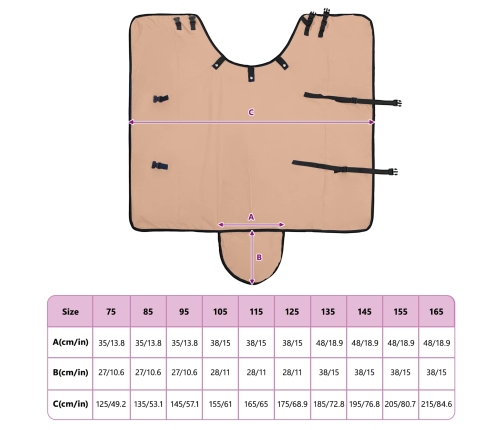 Zirgu Sega Kapučīno 75 Cm Poliesters Vidaxl