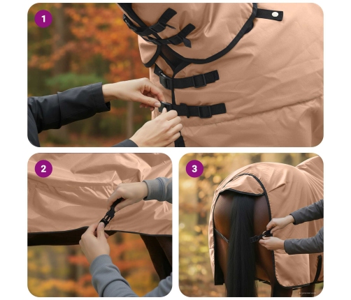 Zirgu Sega Kapučīno 115 Cm Poliesters Vidaxl