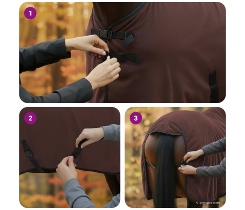 Zirgu Sega Pilnīgs Tumši Brūns Poliesters Vidaxl