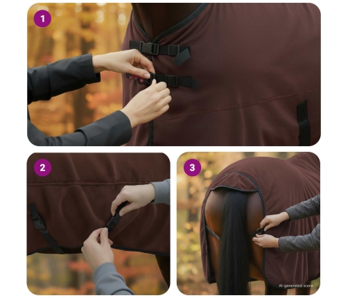 Zirgu Sega Pilnīgs Tumši Brūns Poliesters Vidaxl