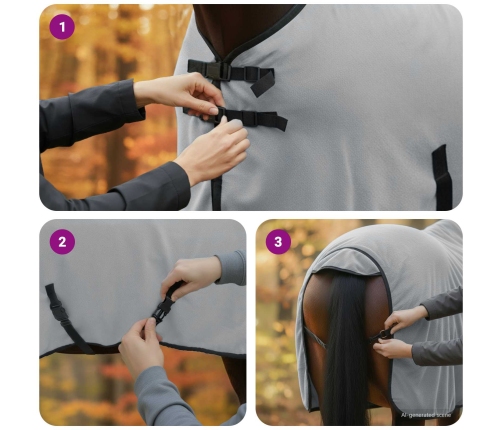 Zirgu Sega Pilnīgi Gaiši Pelēks Un Rozā Poliesters Vidaxl