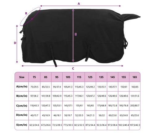 Zirgu Sega Melna Poliesters Vidaxl