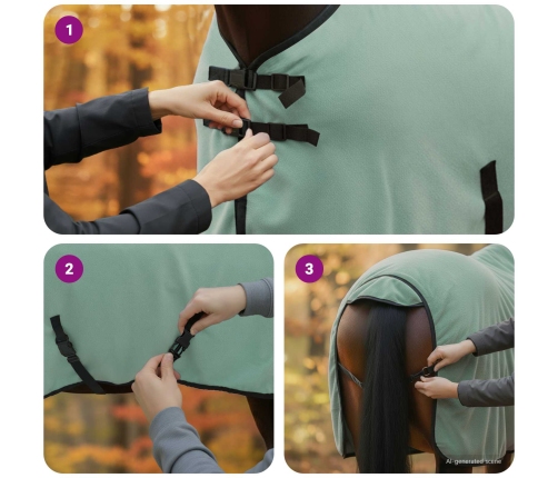 Zirgu Sega Īpaša Zaļa Poliesters Vidaxl