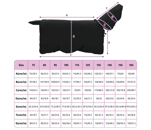 Zirgu Sega Melna Poliesters Vidaxl