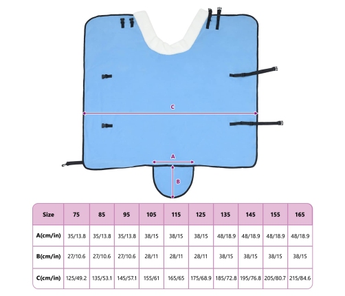 Zirgu Sega Pilns Akva 75 Cm Polāra Poliestera Vidaxl