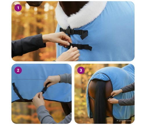 Zirgu Sega Pilns Akva 135 Cm Polāra Poliestera Vidaxl