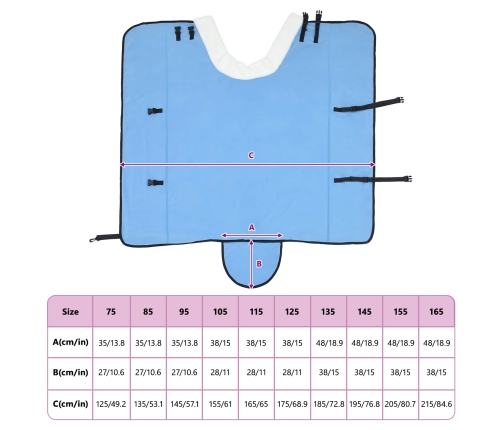 Zirgu Sega Pilns Akva 135 Cm Polāra Poliestera Vidaxl