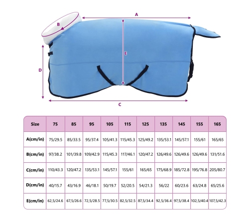 Zirgu Sega Pilns Akva 145 Cm Polāra Poliestera Vidaxl