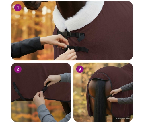 Zirgu Sega Pilnīgs Tumši Brūns 95 Cm Polāra Poliestera Vidaxl