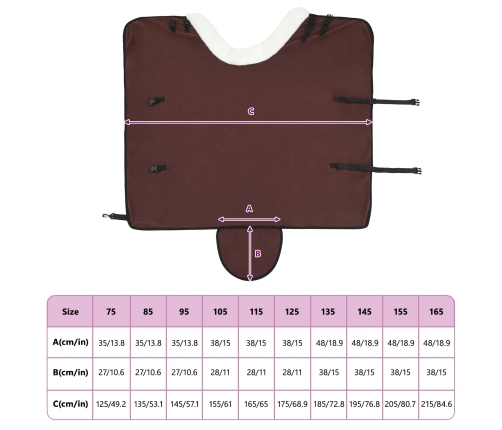 Zirgu Sega Pilnīgs Tumši Brūns 95 Cm Polāra Poliestera Vidaxl
