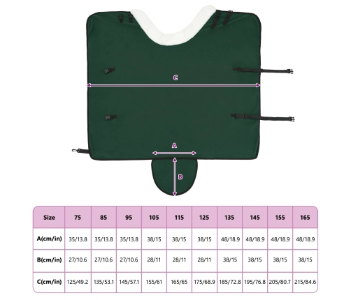 Zirgu Sega Pilnīgi Tumši Zaļa 75 Cm Polāra Poliestera Vidaxl