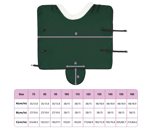 Zirgu Sega Pilnīgi Tumši Zaļa 165 Cm Polāra Poliestera Vidaxl