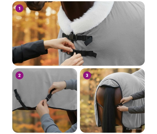 Zirgu Sega Pilns Gaismas Pelēks 75 Cm Polāra Poliestera Vidaxl