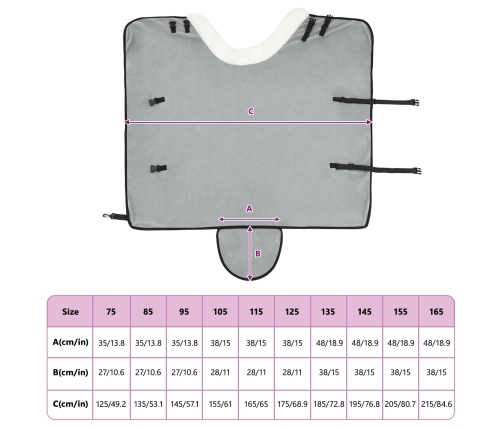 Zirgu Sega Pilns Gaismas Pelēks 75 Cm Polāra Poliestera Vidaxl
