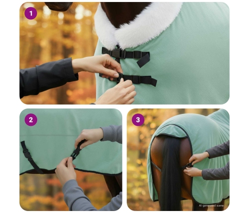 Zirgu Sega Pilnīgi Tumši Zaļa 125 Cm Polāra Poliestera Vidaxl