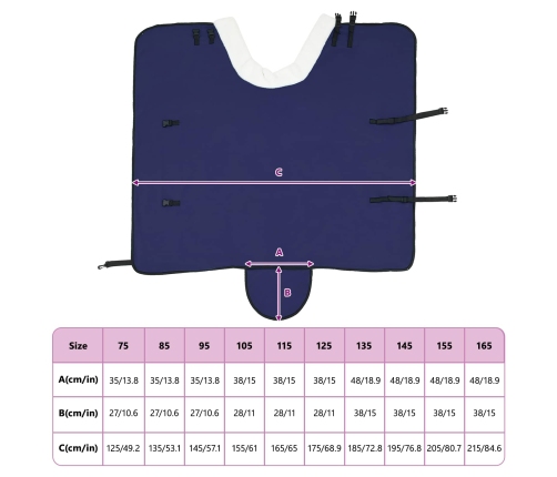 Zirgu Sega Tums Zils 115 Cm Polāra Poliestera Vidaxl