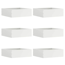 Zāliena Apmale 6 Pcs Balts 40 X 40 X 13 Cm Tērauds Vidaxl