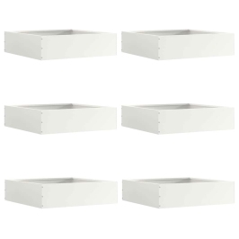 Zāliena Apmale 6 Pcs Balts 50 X 50 X 13 Cm Tērauds Vidaxl