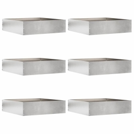 Zāliena Apmale 6 Pcs Sudraba 50 X 50 X 13 Cm Nerūsējošs Tērauds Vidaxl