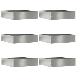 Zāliena Apmale 6 Pcs Sudraba 50 X 50 X 13 Cm Cinkots Tērauds Vidaxl