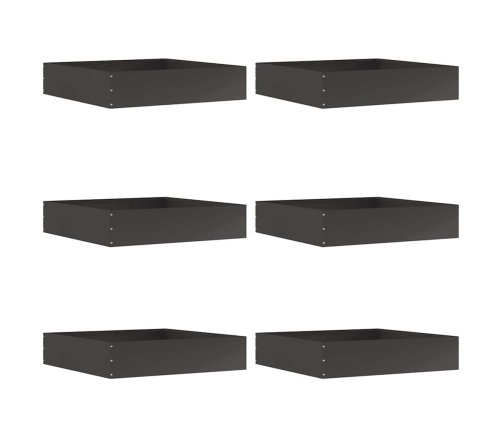 Zāliena Apmale 6 Pcs Melna 60 X 60 X 13 Cm Tērauds Vidaxl