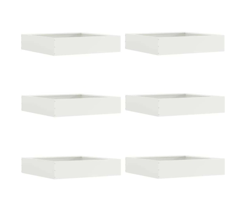 Zāliena Apmale 6 Pcs Balts 60 X 60 X 13 Cm Tērauds Vidaxl