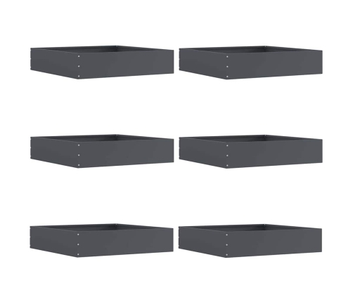 Zāliena Apmale 6 Pcs Antracīts 60 X 60 X 13 Cm Tērauds Vidaxl