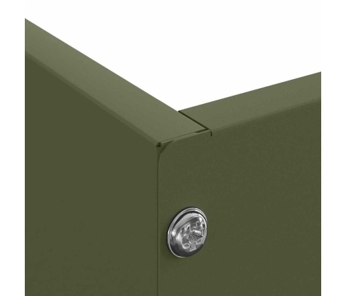 Zāliena Apmale Olīvu Zaļš 60 X 60 X 13 Cm Tērauds Vidaxl