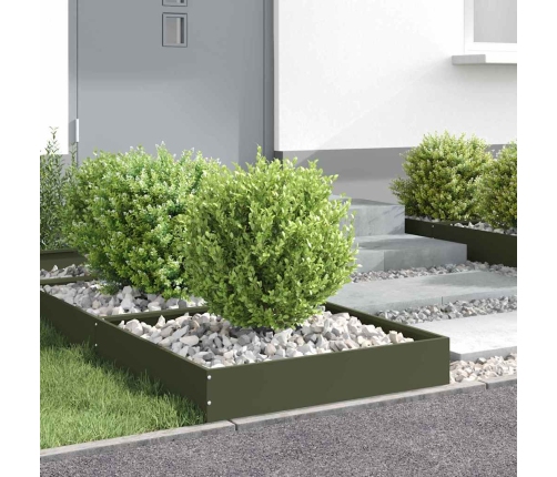 Zāliena Apmale 6 Pcs Olīvu Zaļš 60 X 60 X 13 Cm Tērauds Vidaxl