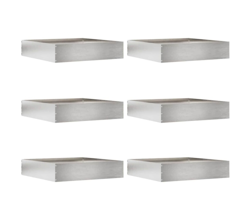 Zāliena Apmale 6 Pcs Sudraba 60 X 60 X 13 Cm Nerūsējošs Tērauds Vidaxl