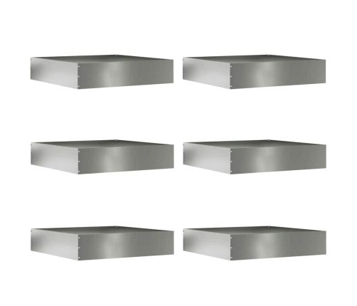 Zāliena Apmale 6 Pcs Sudraba 60 X 60 X 13 Cm Cinkots Tērauds Vidaxl